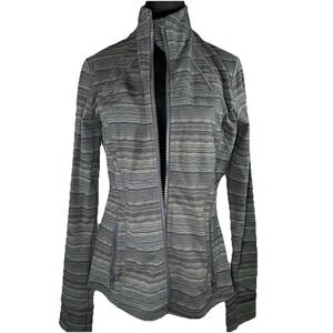Lululemon Define Jacket size 10 Multi Green Black Abstract‎ Print